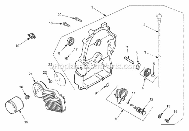 Oil Pan/Lubrication Diagram and Parts List for GT3235 14A-692-710 Cub Cadet Lawn Tractor